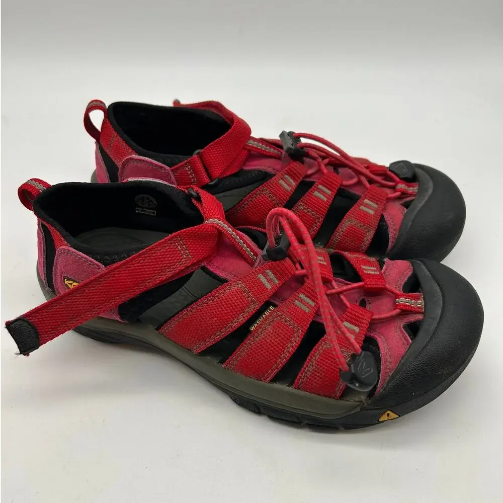 Keen Newport H2 Sandals Kids Size 5 EU 37 Red Bungee Toggle Water Shoe Outdoor